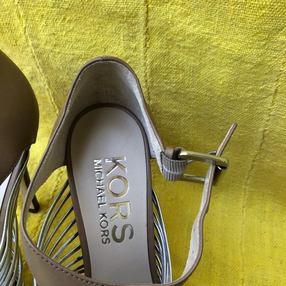 Michael Kors Silver and Tan Shoes, Size 8.5 - Picture 3 of 4